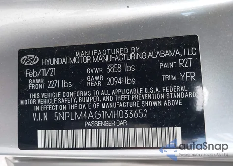 2021 Hyundai Elantra Sel from USA, damaged, VIN 5NPLM4AG1MH033652